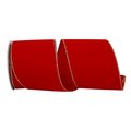 Reliant Ribbon 4 in. Value Velvet Wired Edge Ribbon, Red & Gold - 10 Yards 92270W-994-10F